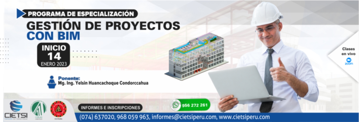 PROGRAMA DE ESPECIALIZACIÓN GESTIÓN DE PROYECTOS CON BIM 2023